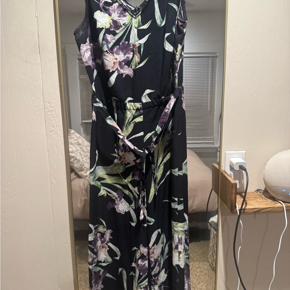 Floral Black Jumpsuit